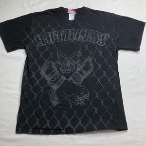 One More Round Vintage "Ruthless" MMA Fighting Men Graphic Tee Shirt Size Medium